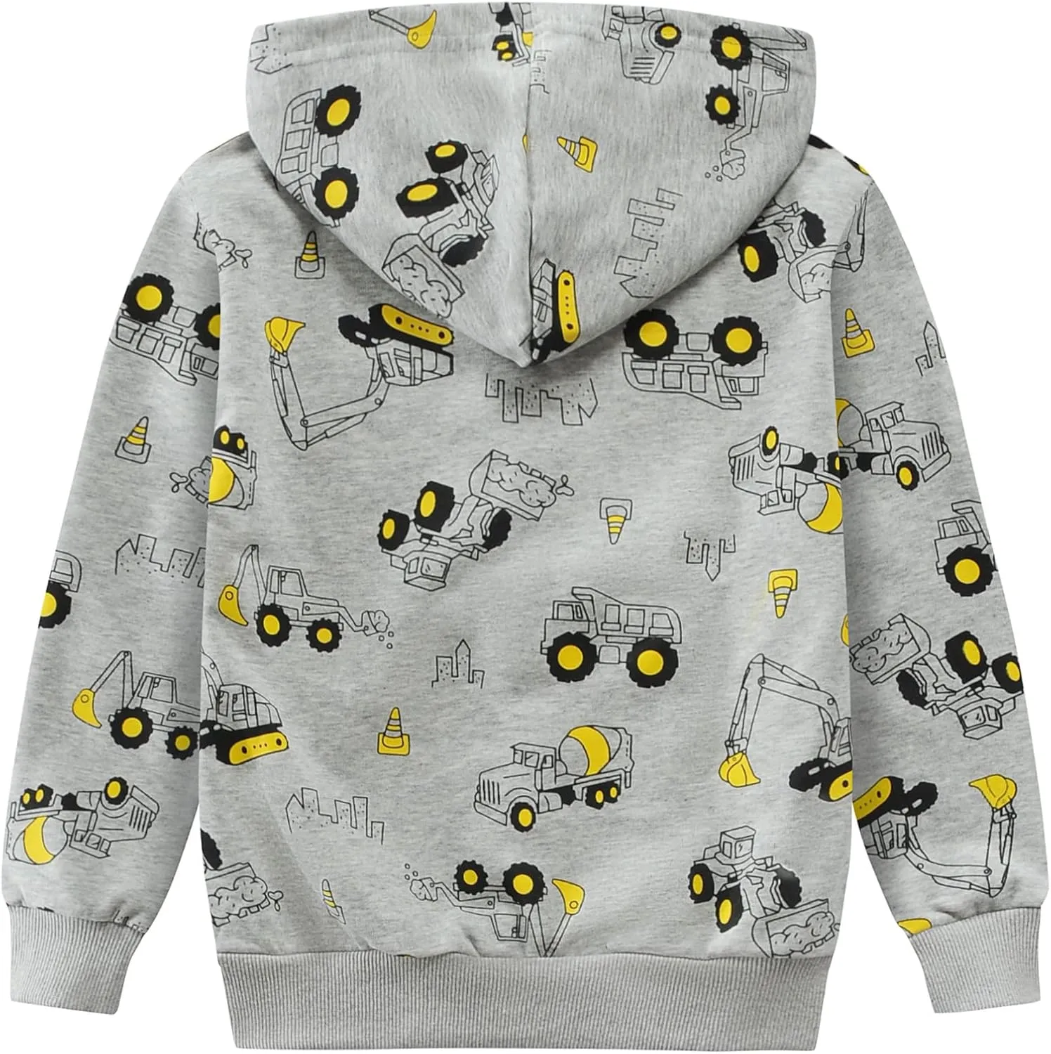 Toddler Boys Hoodies Excavator Sweatshirt Baby Boys Jacket Zipper Hoodie Top Kids Coat Winter Long Sleeve Hooded Shirts 1-7T