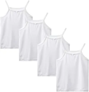 Toddler Girl's Cotton Camisole Undershirts 3-4 Pack Cute Printed Tank Top Camis for Kids 2T-8T
