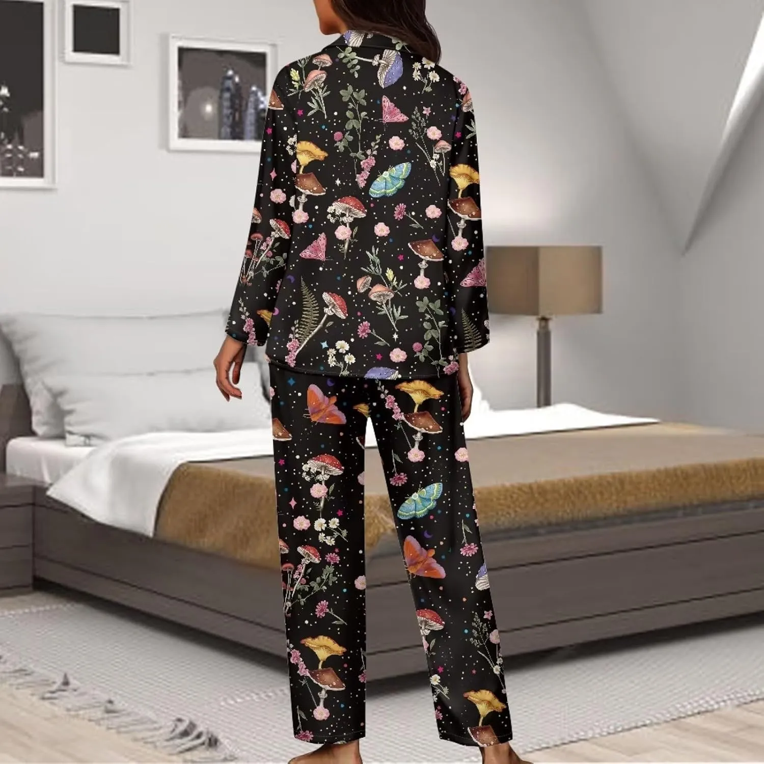 TODIYADDU Plus Size Night Shirts for Women Sleepwear Loungewear Sets for Women 2 Piece Pajama Sets Wide Leg Lounge Pants