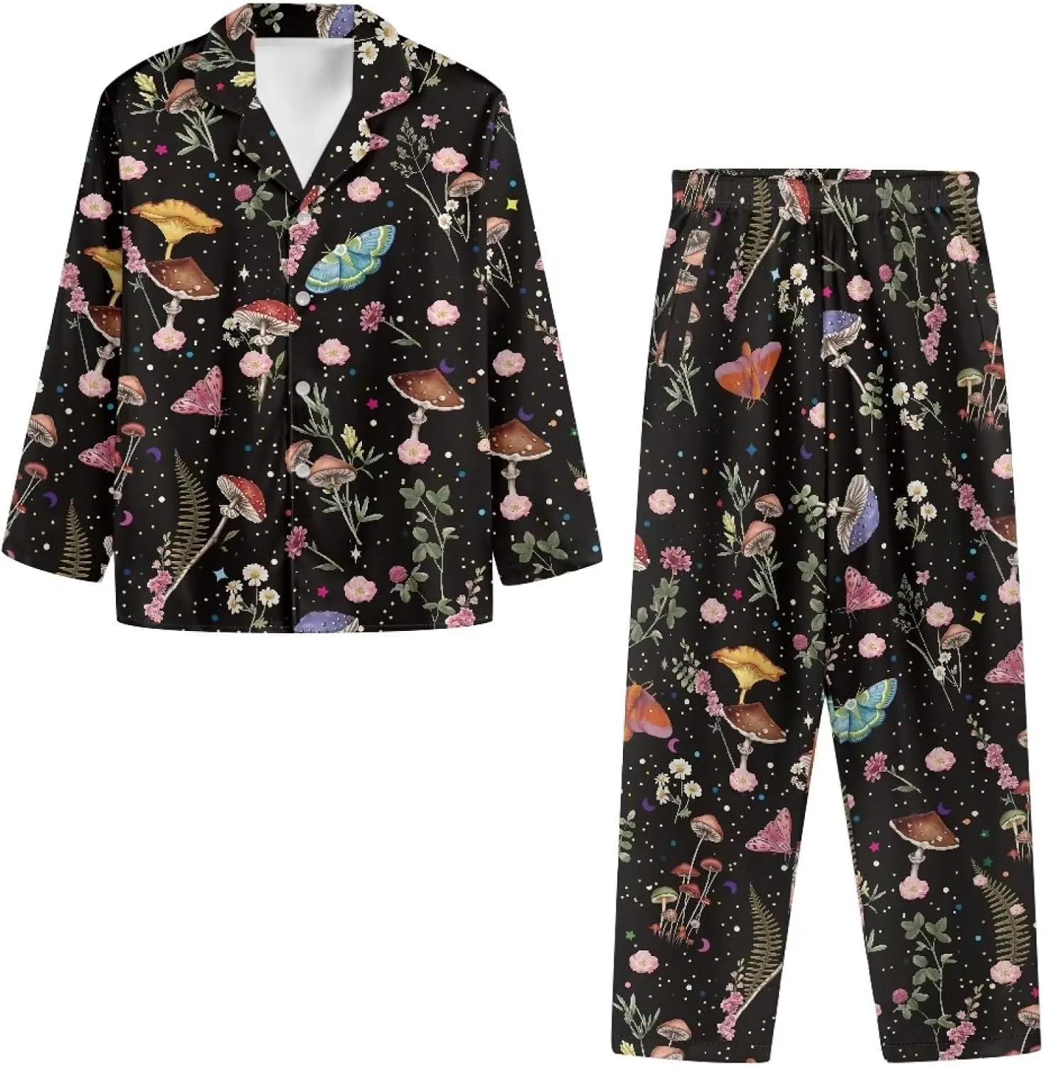 TODIYADDU Plus Size Night Shirts for Women Sleepwear Loungewear Sets for Women 2 Piece Pajama Sets Wide Leg Lounge Pants