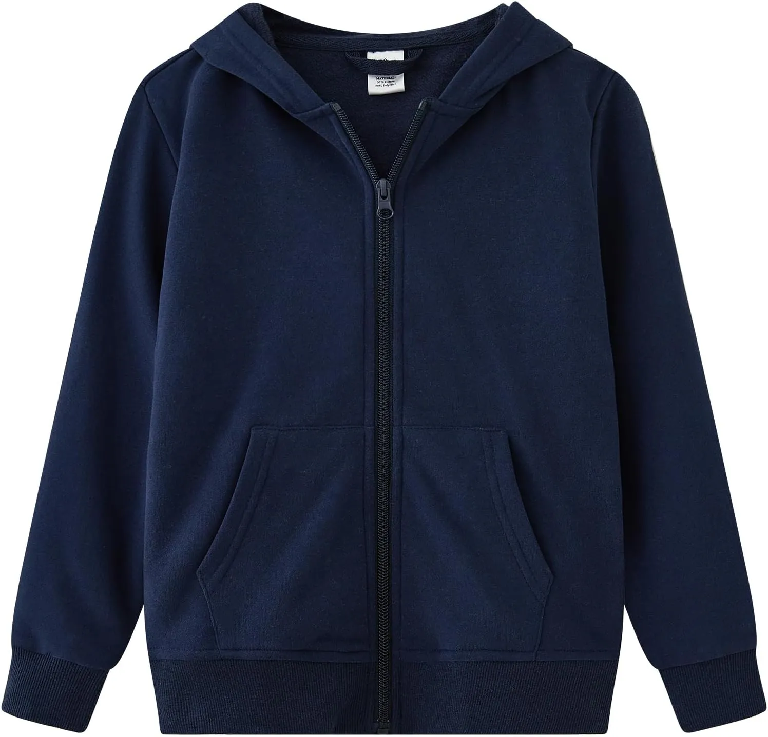 UMELOK Kids Full Zip-Up Hoodie Solid Sweatshirt for Boys and Girls