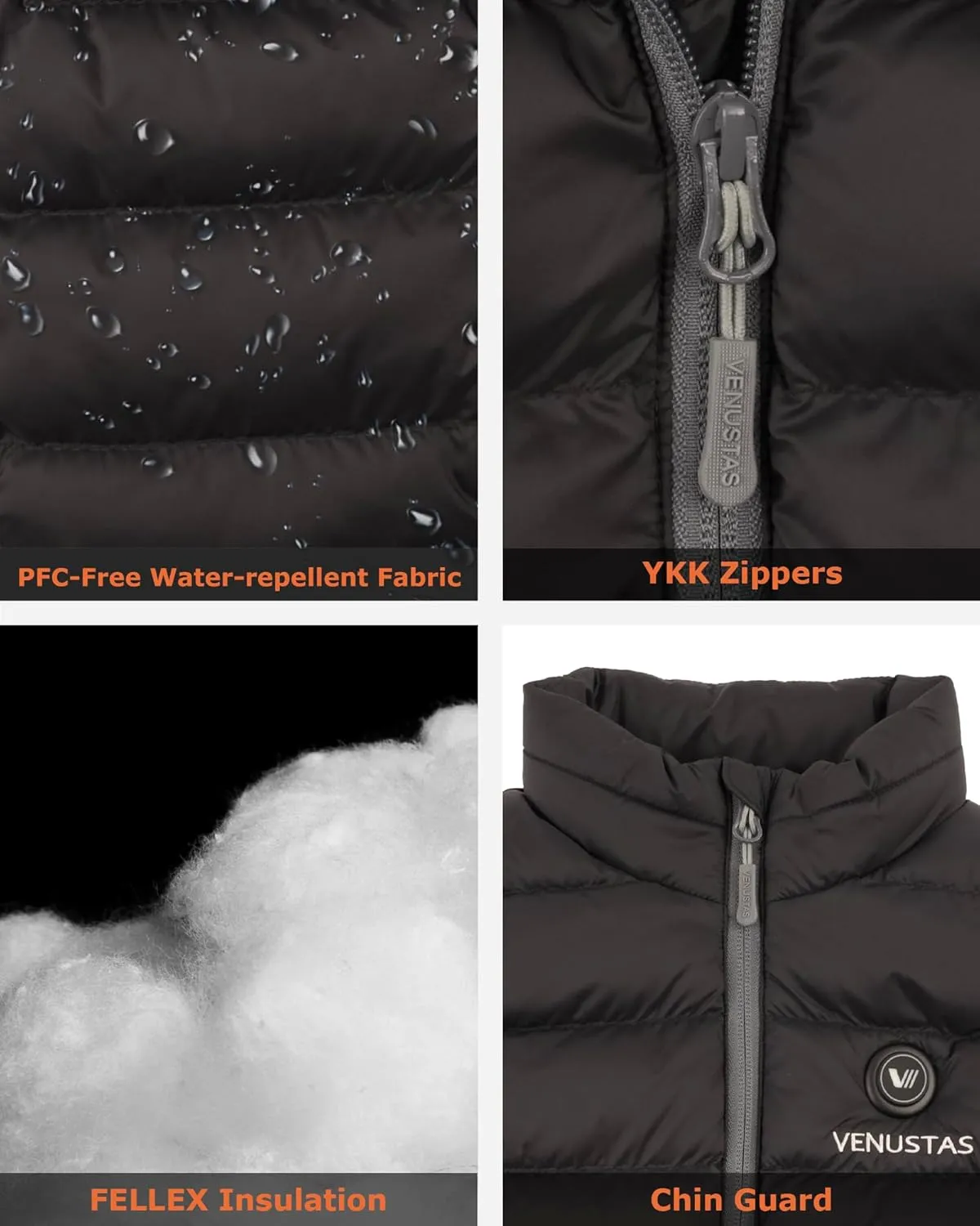 Venustas Kids Heated Vest with Battery Pack, Boys Girls Lightweight Electric Heated Vest