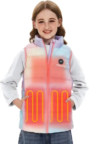 Venustas Kids Heated Vest with Battery Pack, Boys Girls Lightweight Electric Heated Vest