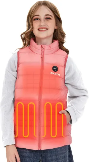 Venustas Kids Heated Vest with Battery Pack, Boys Girls Lightweight Electric Heated Vest