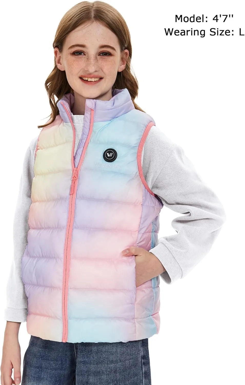 Venustas Kids Heated Vest with Battery Pack, Boys Girls Lightweight Electric Heated Vest