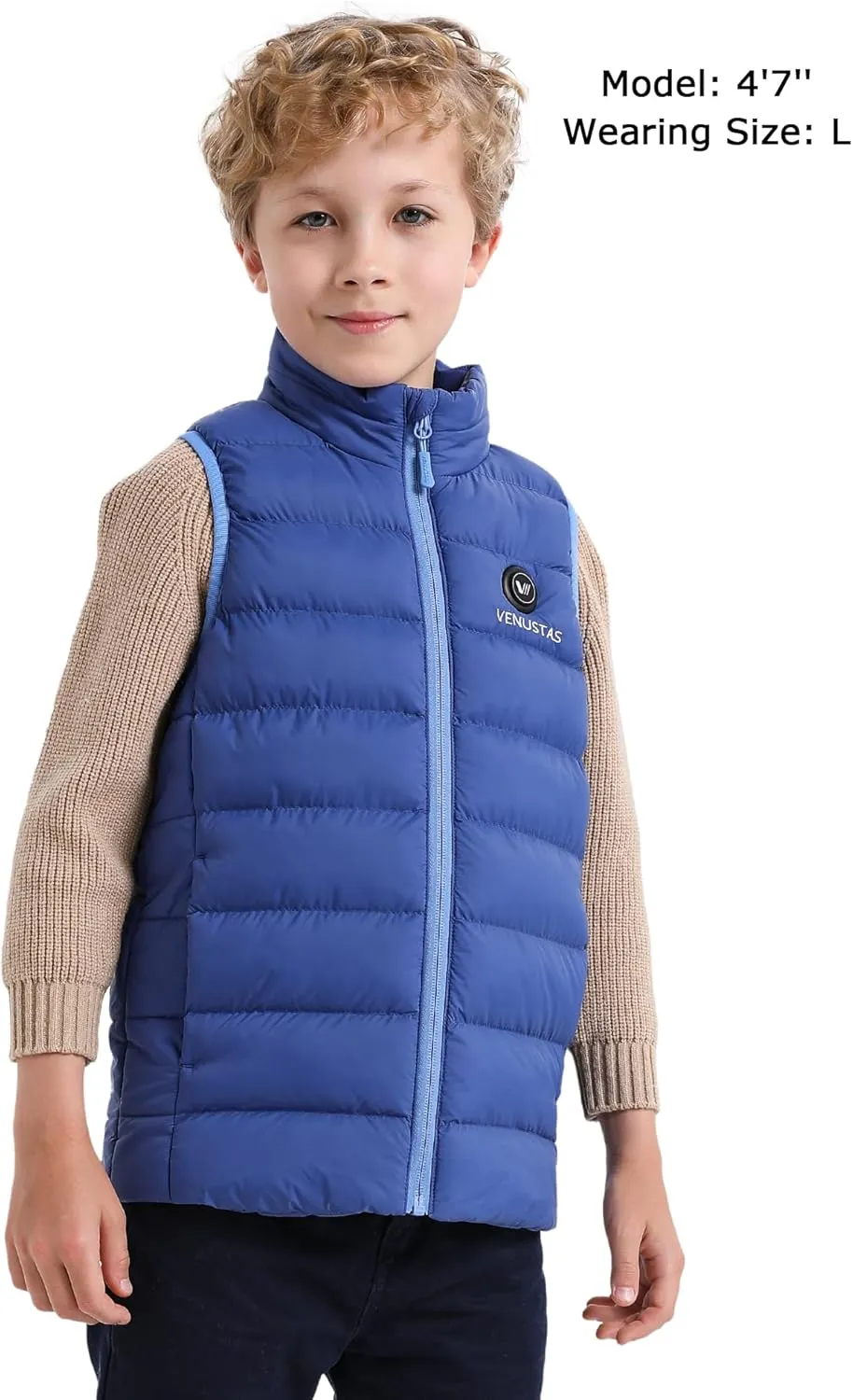 Venustas Kids Heated Vest with Battery Pack, Boys Girls Lightweight Electric Heated Vest