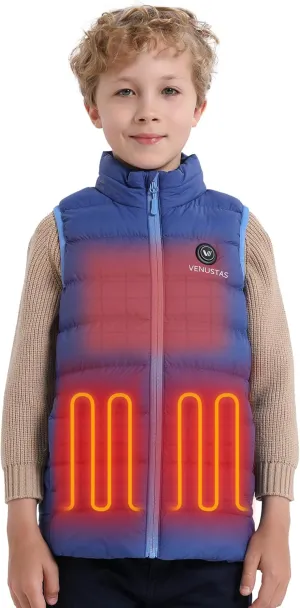 Venustas Kids Heated Vest with Battery Pack, Boys Girls Lightweight Electric Heated Vest