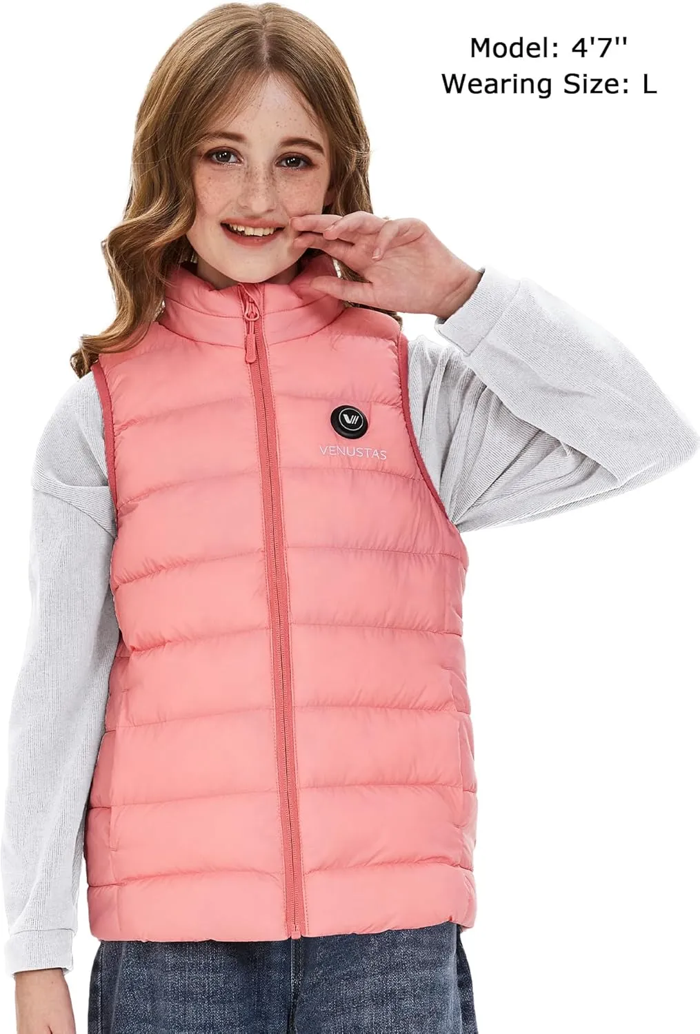 Venustas Kids Heated Vest with Battery Pack, Boys Girls Lightweight Electric Heated Vest