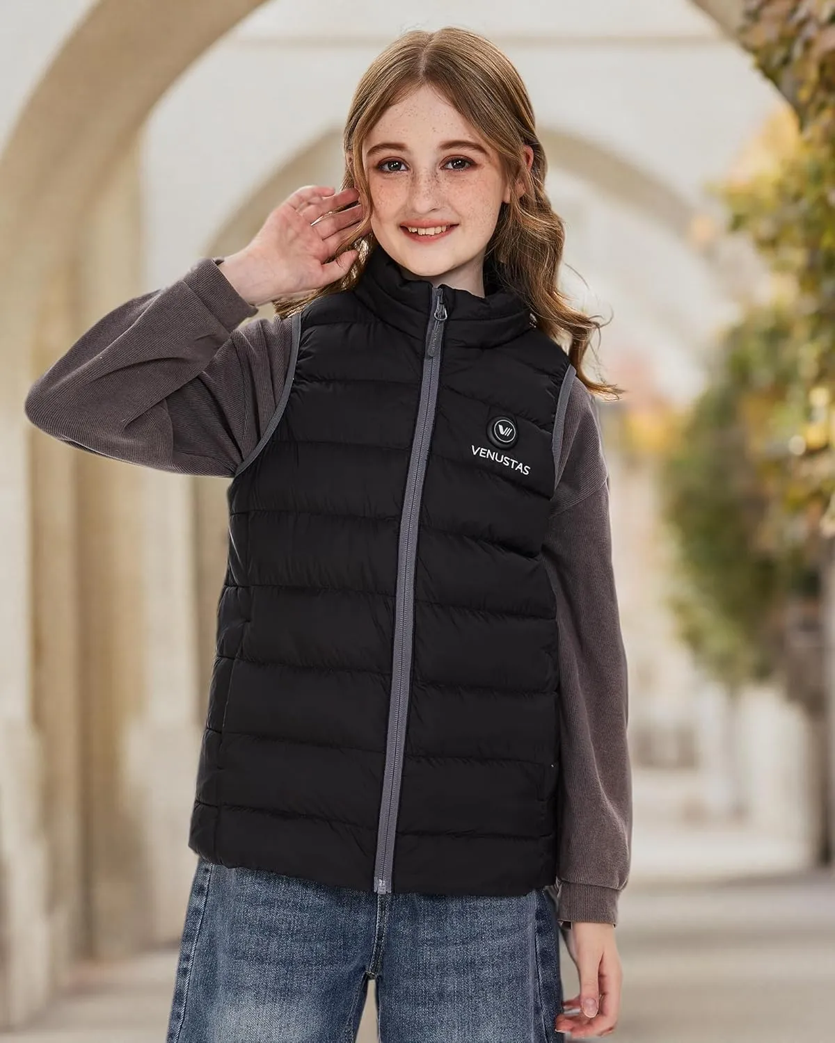 Venustas Kids Heated Vest with Battery Pack, Boys Girls Lightweight Electric Heated Vest
