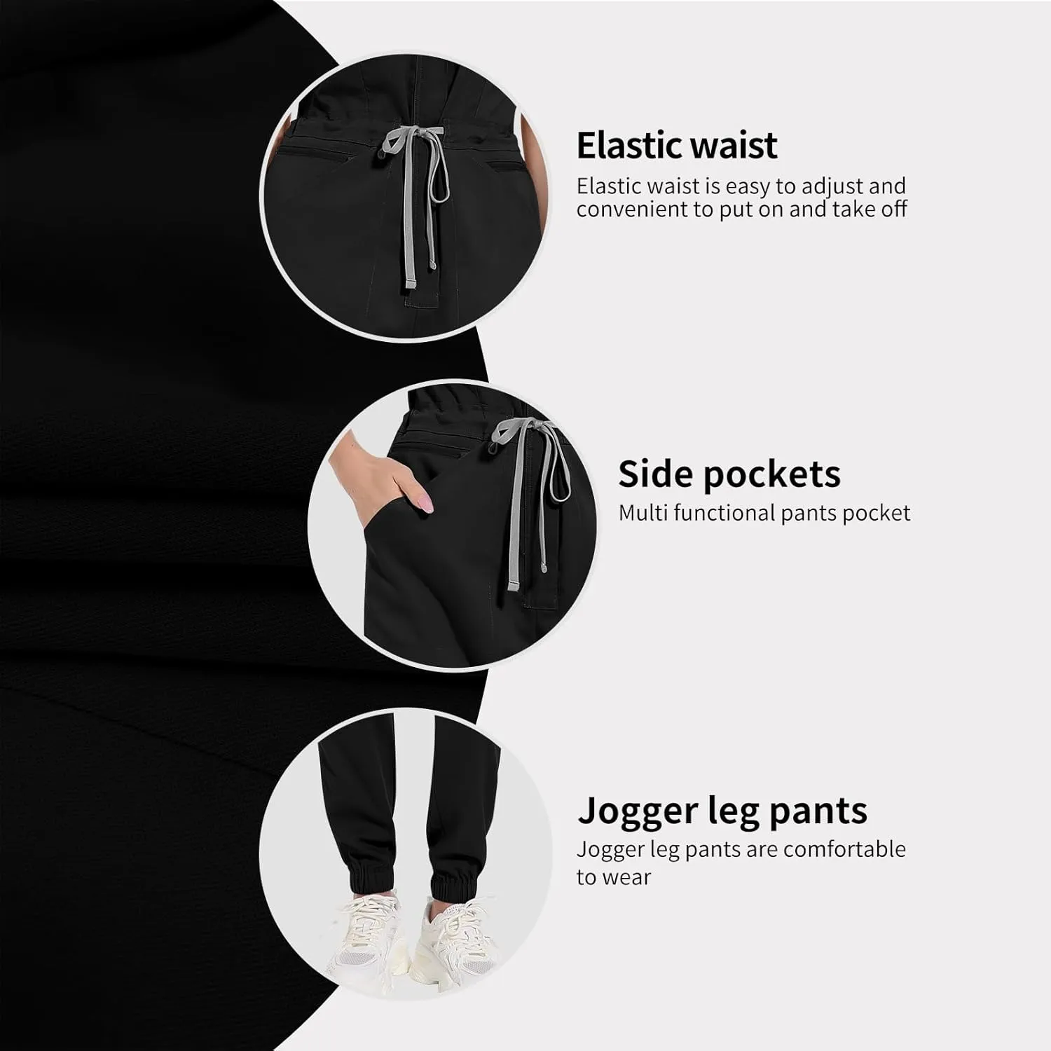 VIAOLI Scrub Jumpsuit One-Piece Short-Sleeved Scrub Set Belted Jogging Yoga Pants Scrub Uniforms for Women Set