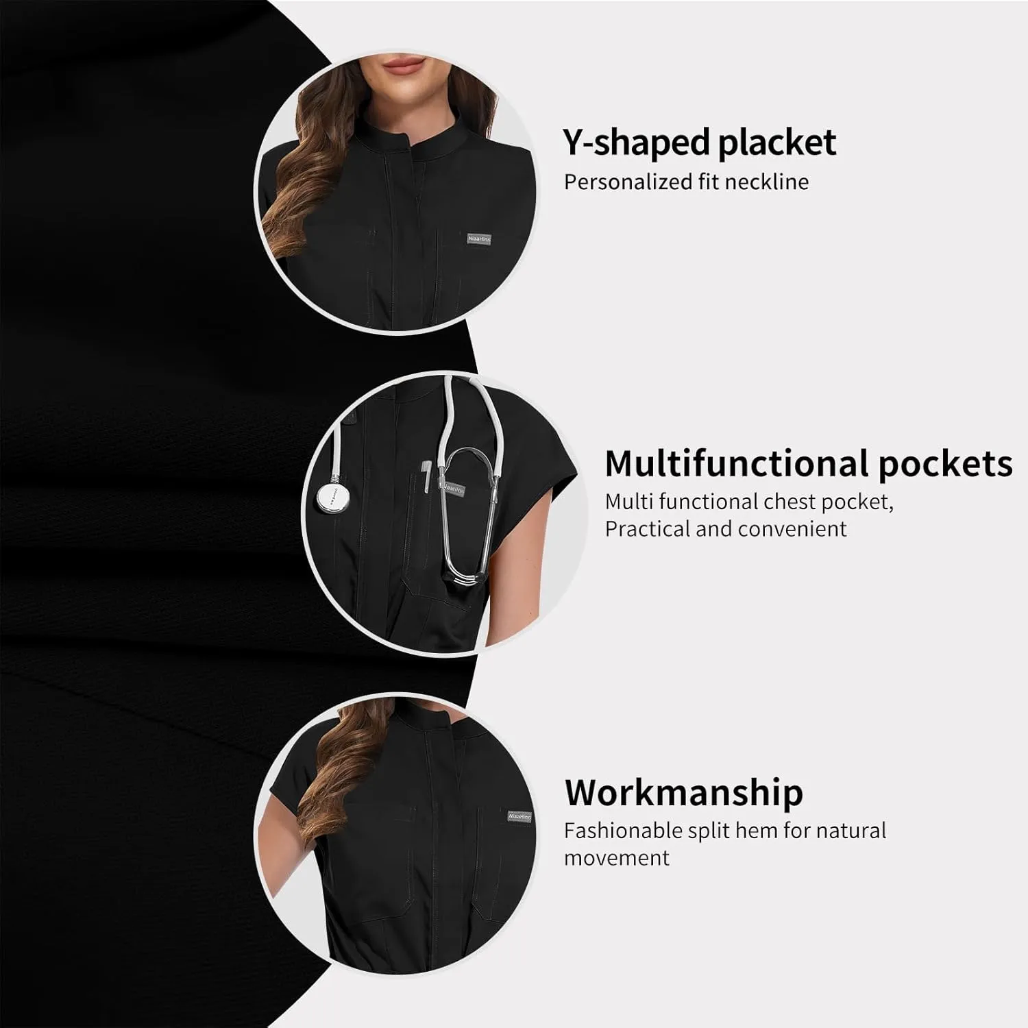 VIAOLI Scrub Jumpsuit One-Piece Short-Sleeved Scrub Set Belted Jogging Yoga Pants Scrub Uniforms for Women Set
