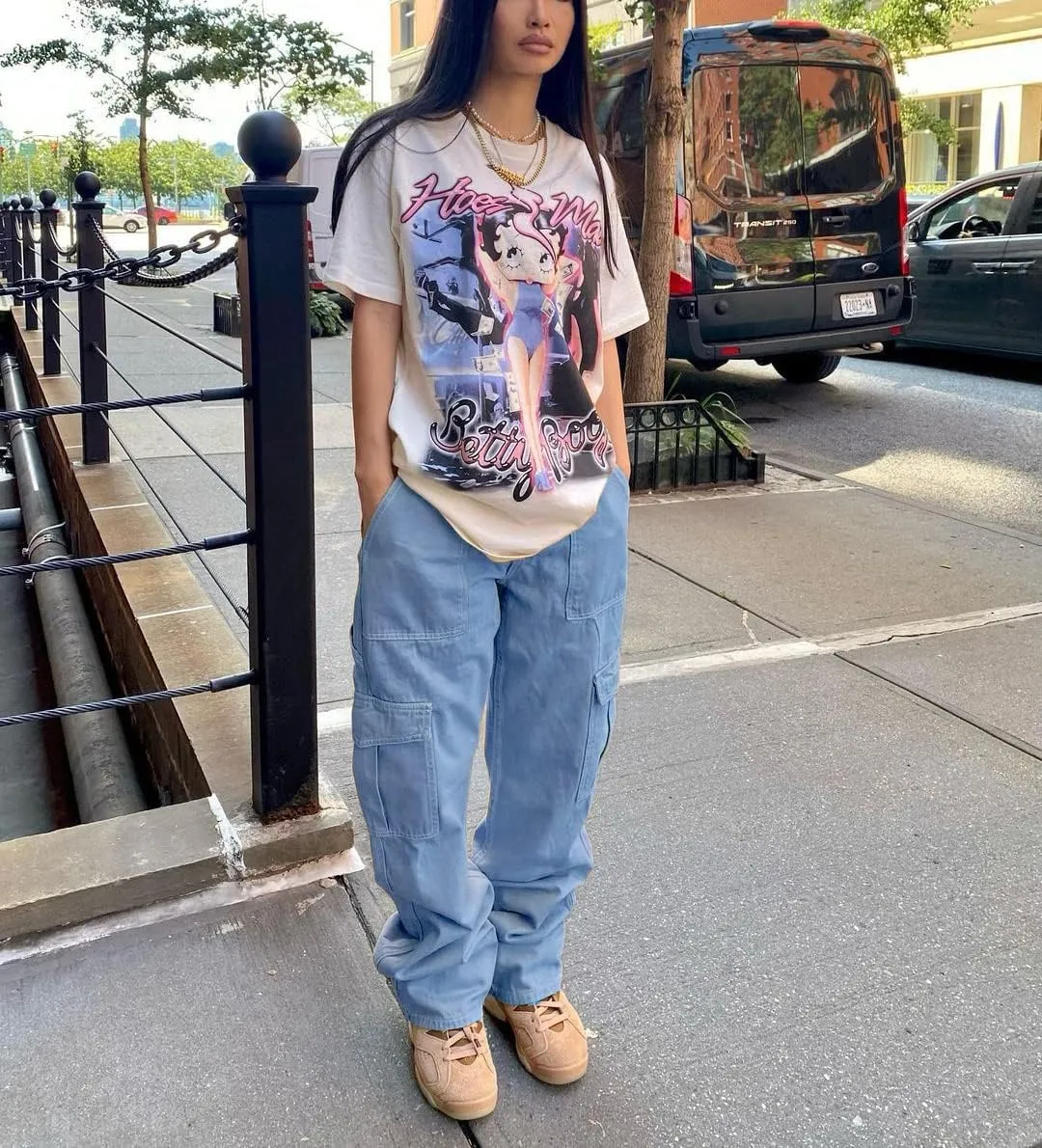 Viatabuna Women's High Waist Straight Leg Y2K Streetwear Cargo Pants Baggy Boyfriend Jeans with Pocket