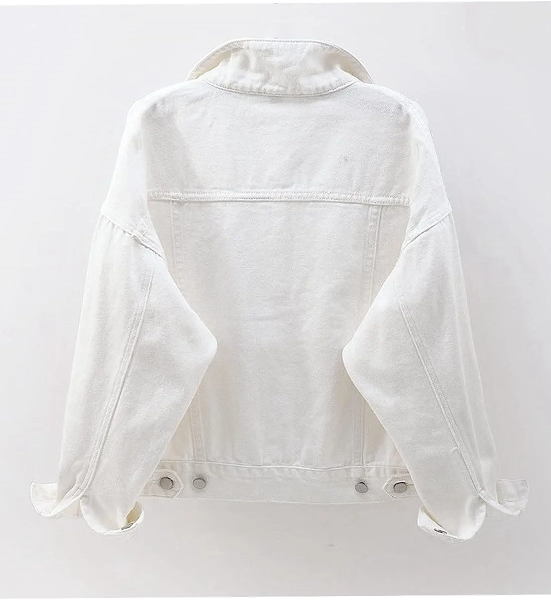 VIEWON Women's Casual Denim Cotton Button Down Long Sleeve Lapel Loose Jacket Coat