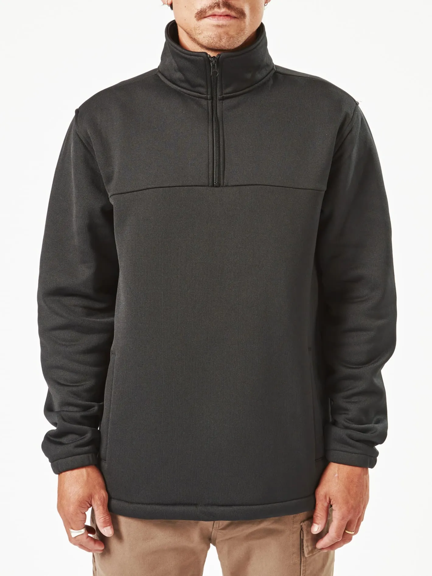 Volcom Workwear Quarter Zip Fleece Pullover - Black