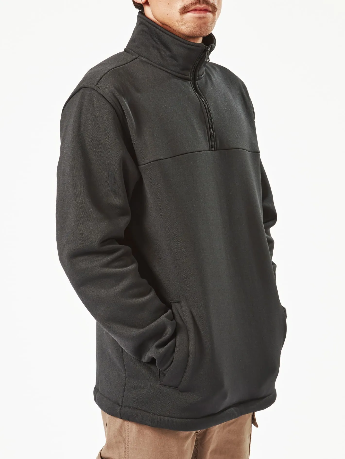 Volcom Workwear Quarter Zip Fleece Pullover - Black
