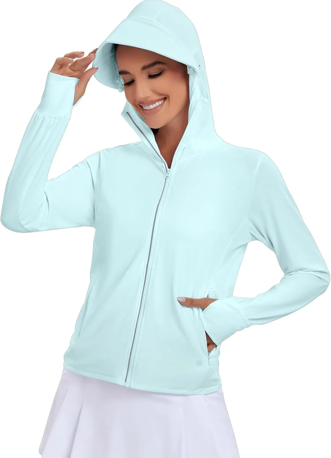 VUTRU Women's UPF 50  Sun Protection Hoodie Jacket Lightweight Long Sleeve Sun Shirt UV Hoodie with Pocket