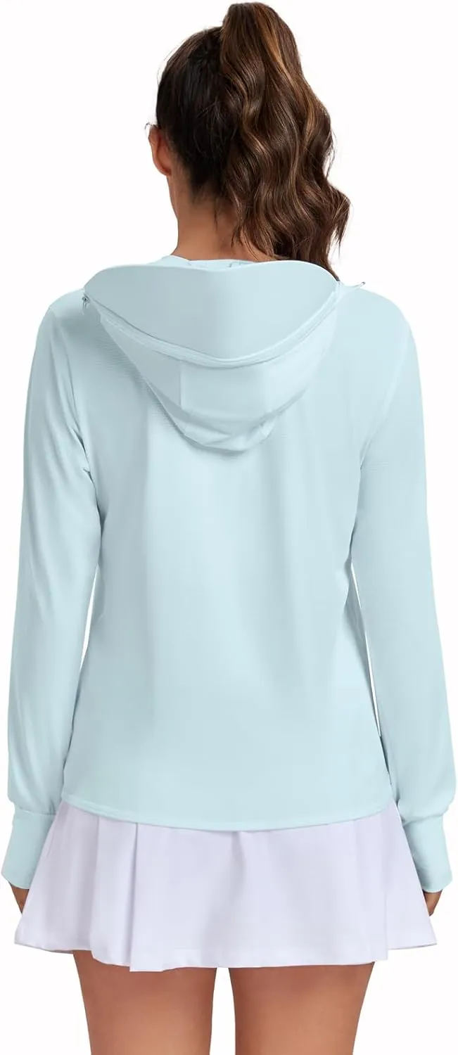 VUTRU Women's UPF 50  Sun Protection Hoodie Jacket Lightweight Long Sleeve Sun Shirt UV Hoodie with Pocket