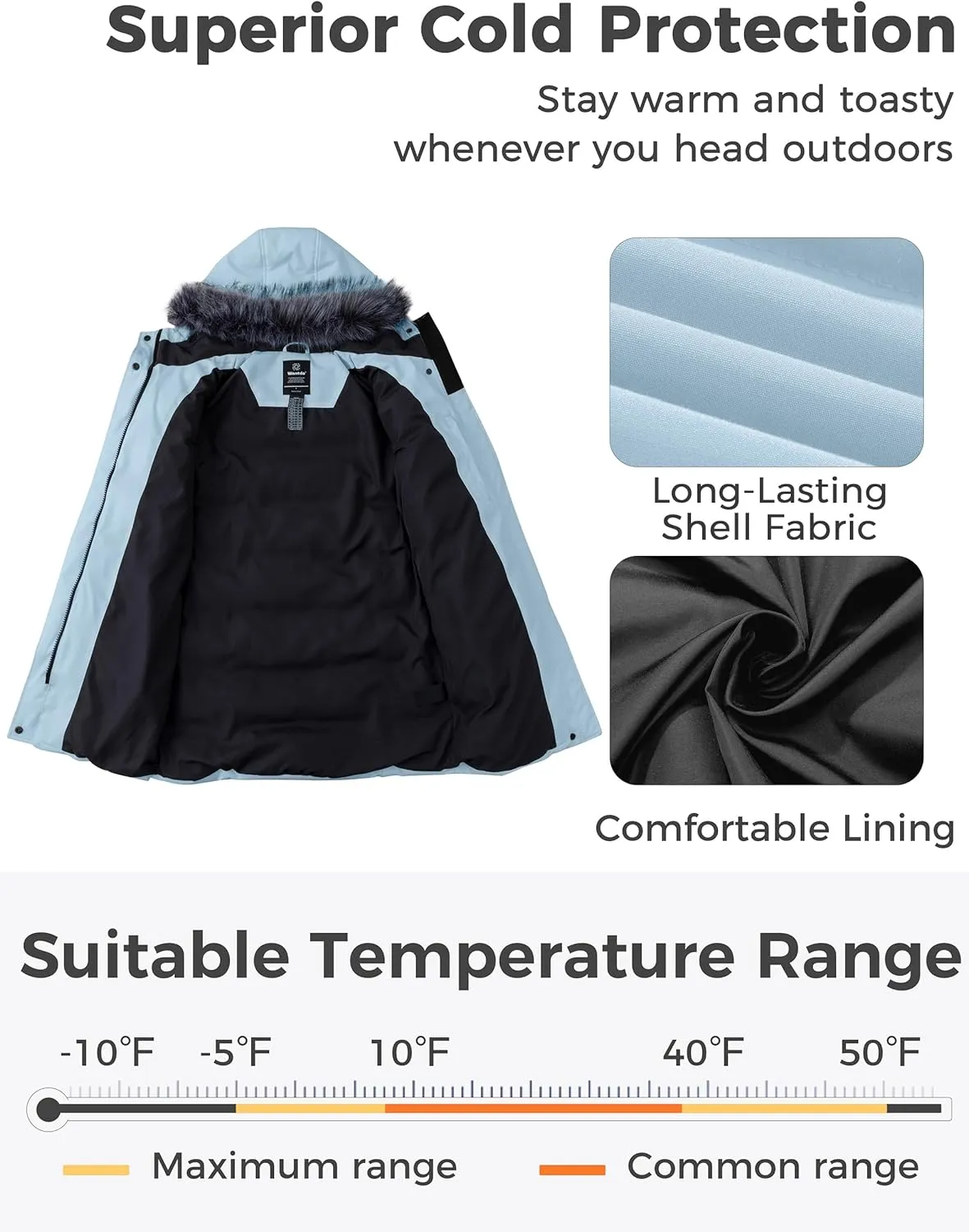 wantdo Women's Long Quilted Winter Coat Thicken Puffer Jacket with Faux Fur Hood