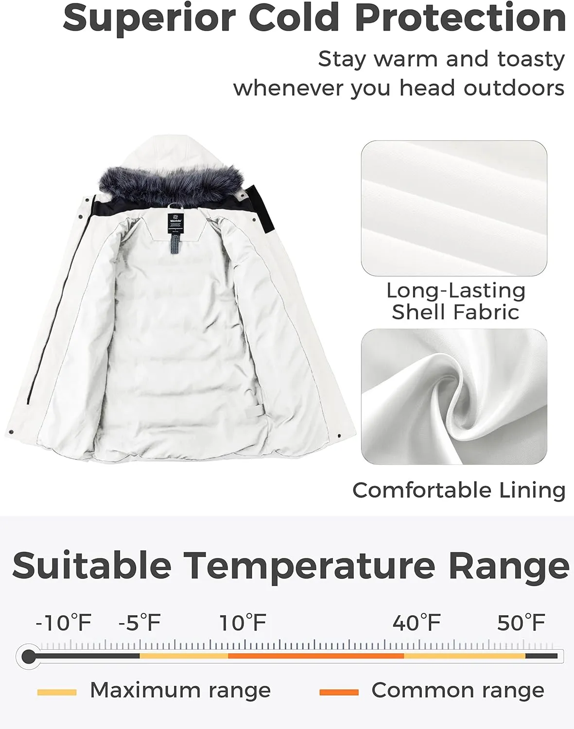wantdo Women's Long Quilted Winter Coat Thicken Puffer Jacket with Faux Fur Hood