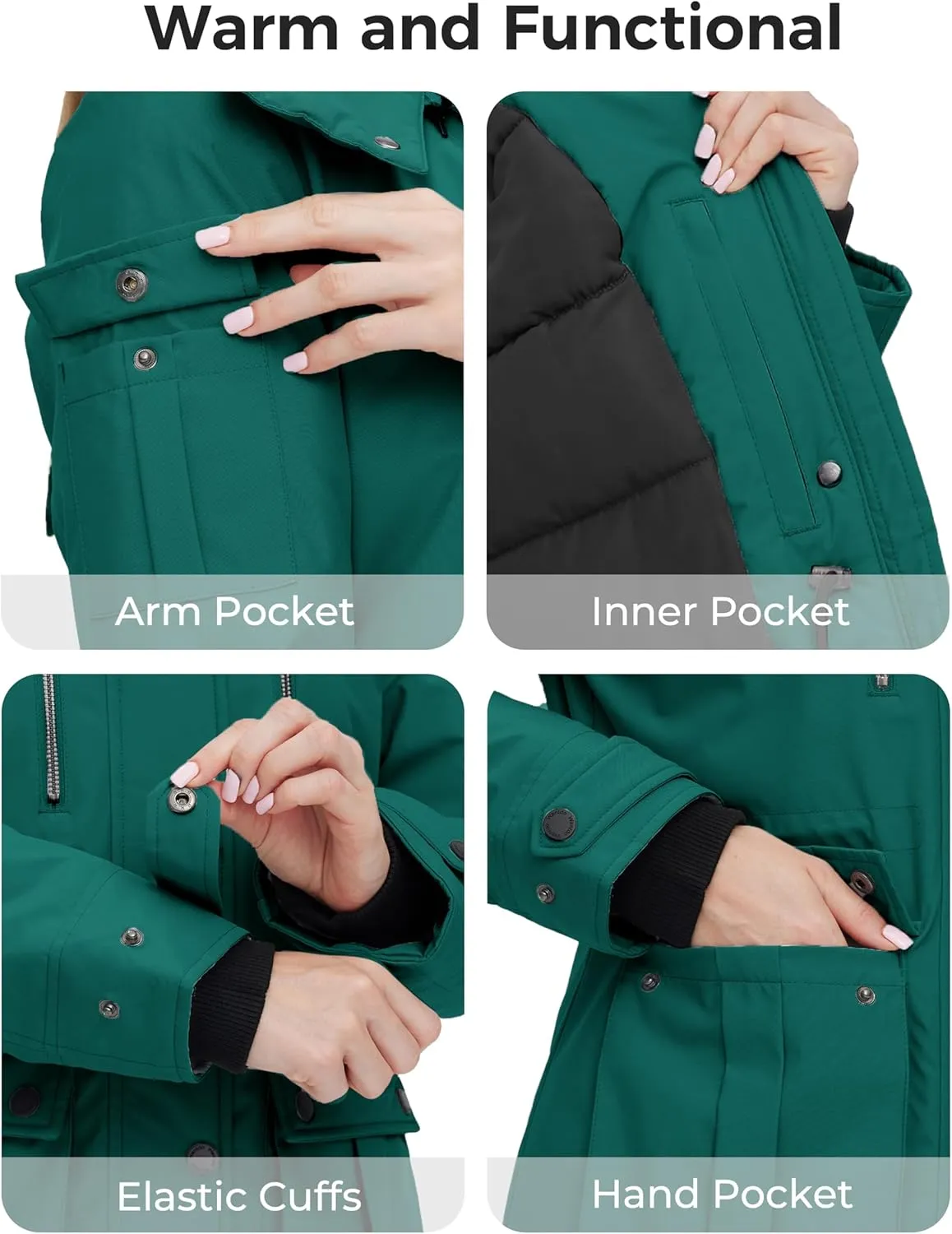 wantdo Women's Quilted Winter Coat Warm Puffer Jacket Thicken Parka with Removable Hood