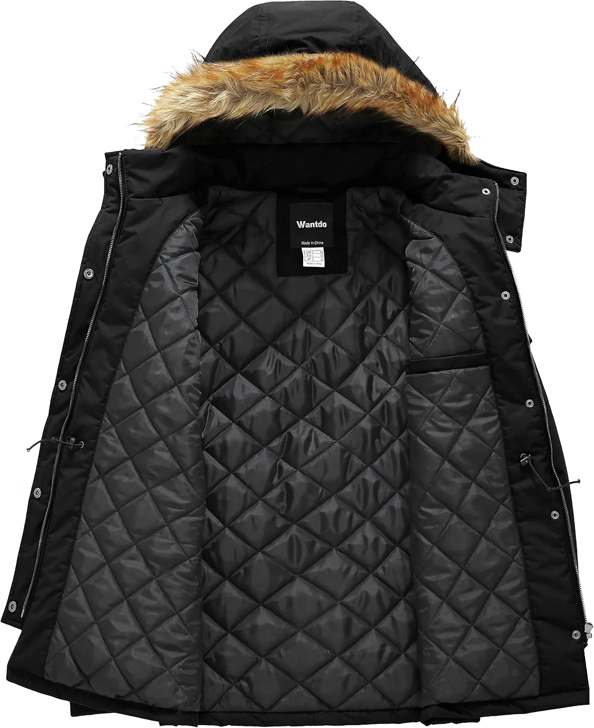 wantdo Women's Quilted Winter Coat Warm Puffer Jacket Thicken Parka with Removable Hood