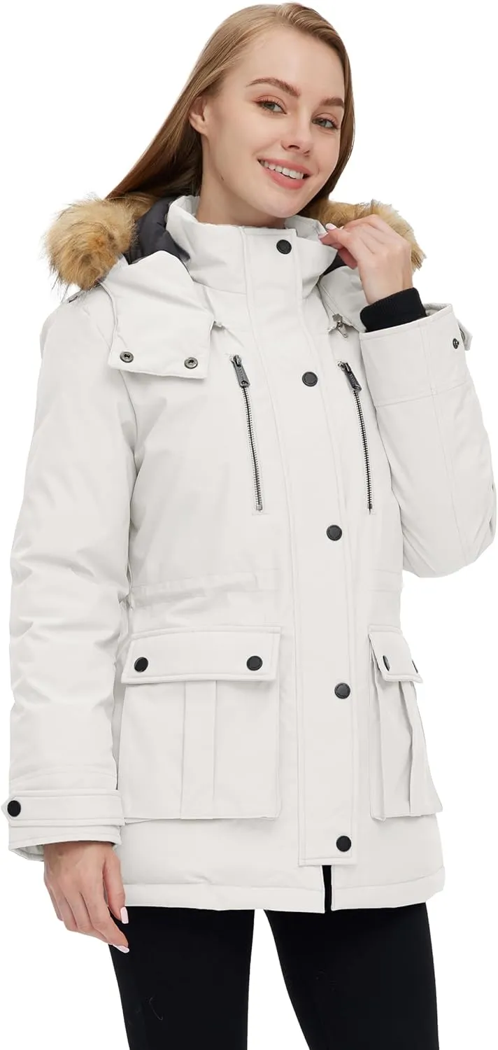 wantdo Women's Quilted Winter Coat Warm Puffer Jacket Thicken Parka with Removable Hood