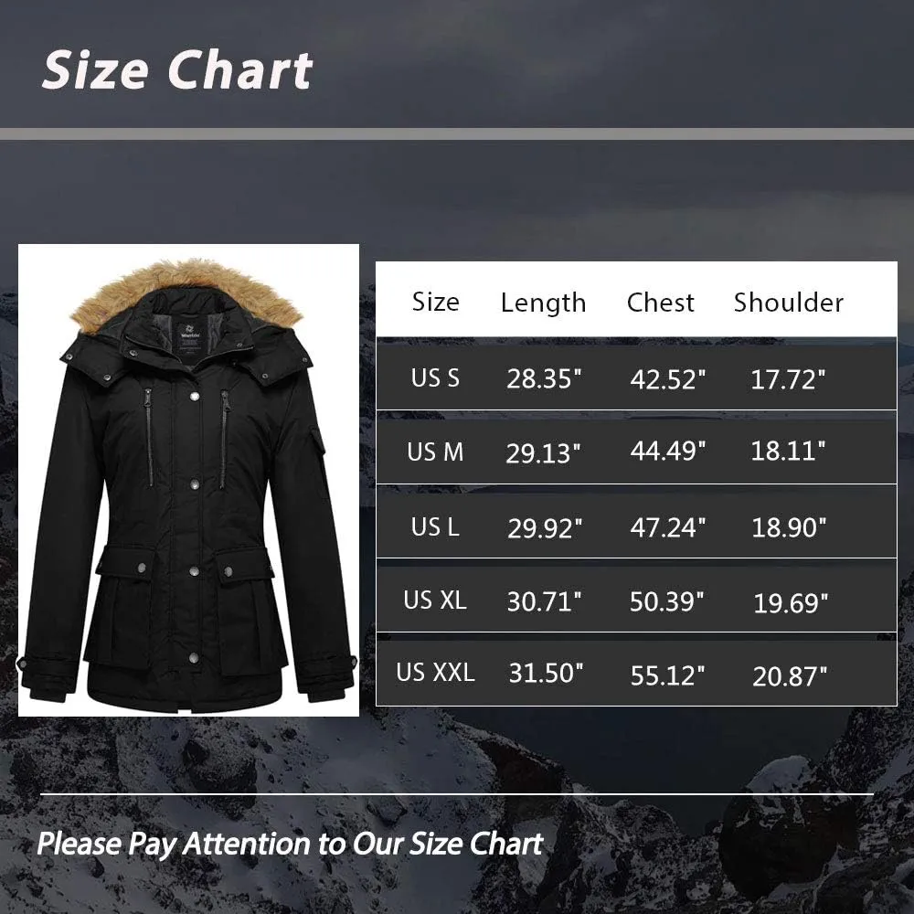 wantdo Women's Quilted Winter Coat Warm Puffer Jacket Thicken Parka with Removable Hood