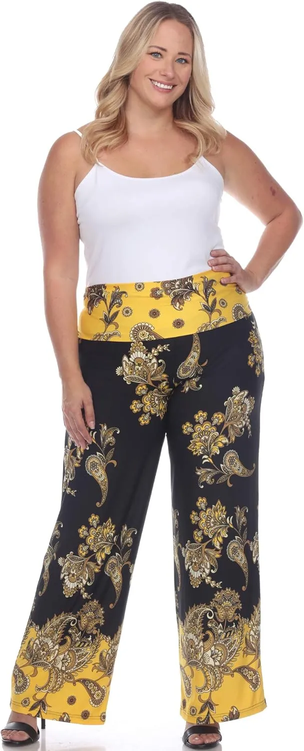white mark Women's Wide Leg Palazzo Pants Printed