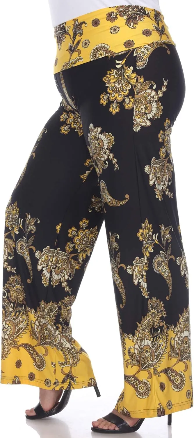 white mark Women's Wide Leg Palazzo Pants Printed