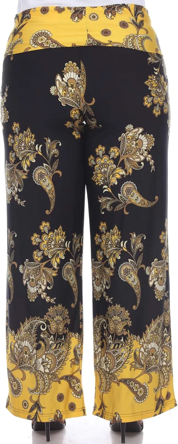 white mark Women's Wide Leg Palazzo Pants Printed