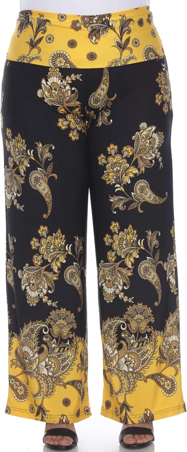 white mark Women's Wide Leg Palazzo Pants Printed