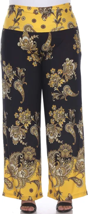 white mark Women's Wide Leg Palazzo Pants Printed