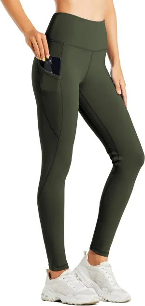 Willit Women's Fleece Lined Leggings Water Resistant Winter Pants Thermal High Waisted Yoga Hiking Running Tights Pockets