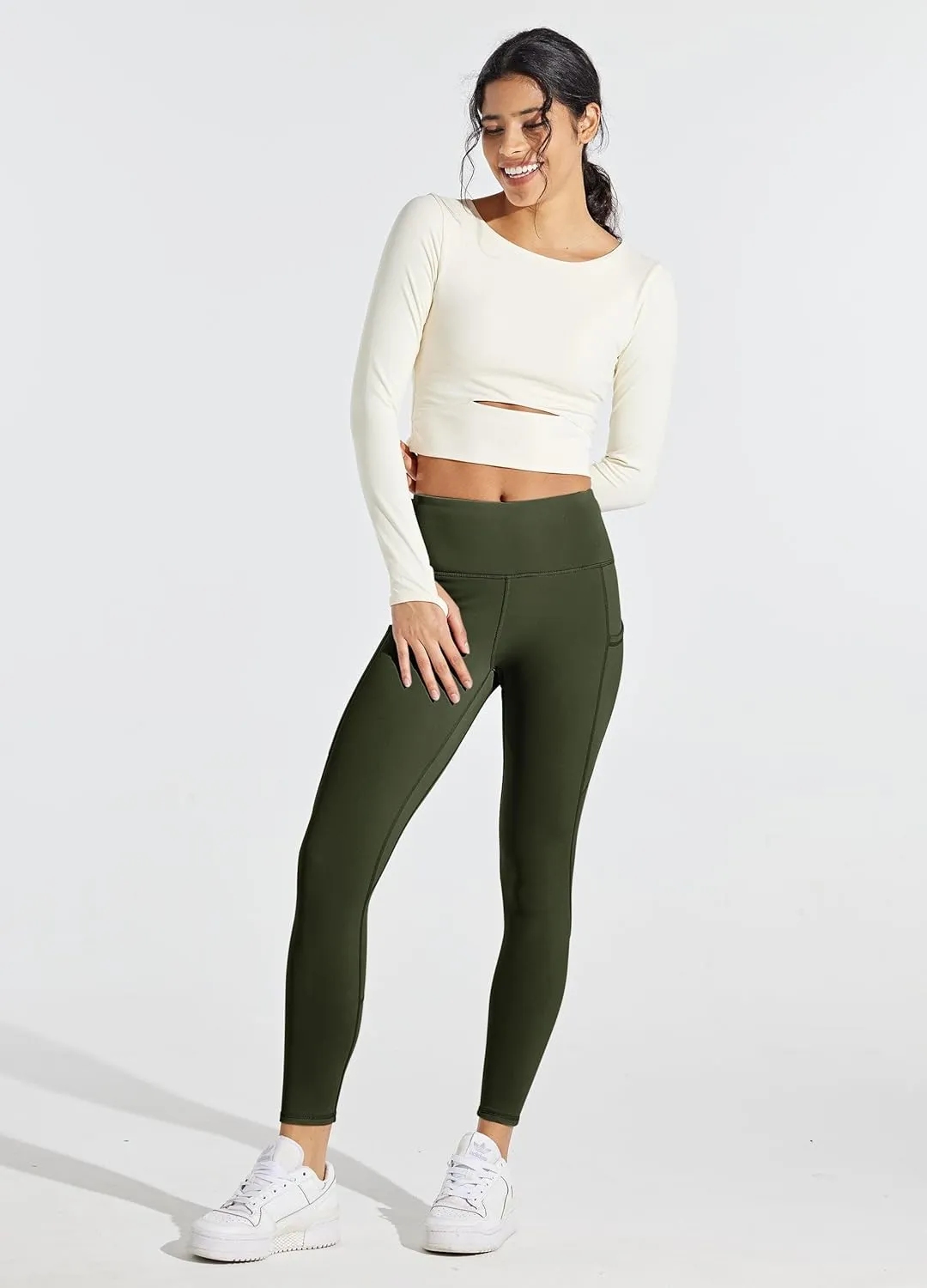 Willit Women's Fleece Lined Leggings Water Resistant Winter Pants Thermal High Waisted Yoga Hiking Running Tights Pockets