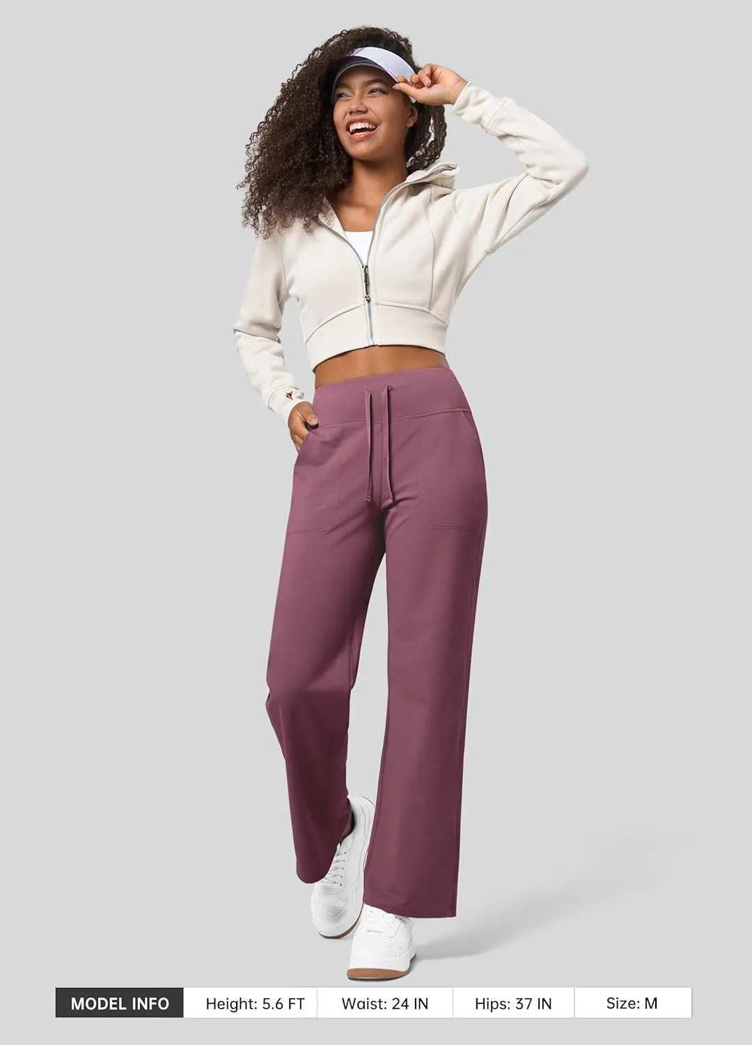 Willit Women's Fleece Lined Wide Leg Thermal Yoga Winter Pants with Pockets High Waist Comyf Casual Lounge Pants