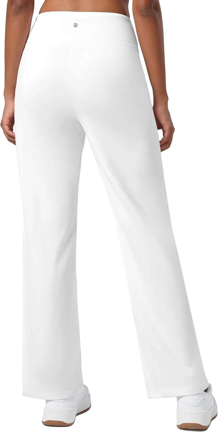 Willit Women's Fleece Lined Wide Leg Thermal Yoga Winter Pants with Pockets High Waist Comyf Casual Lounge Pants