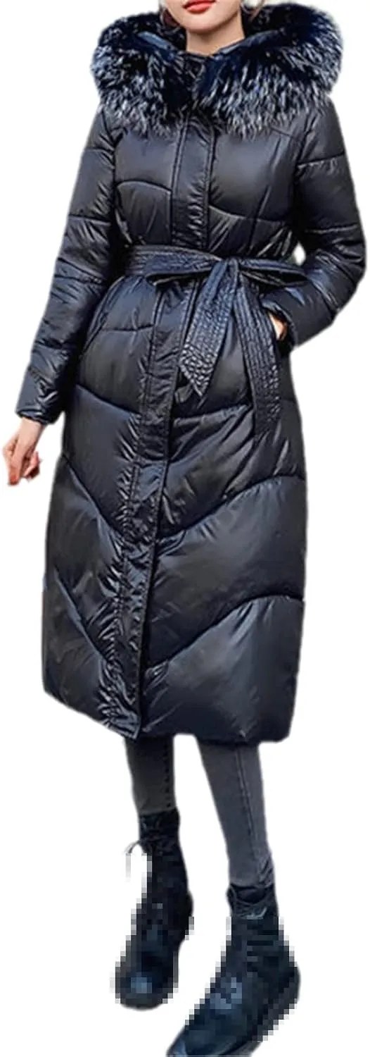 Winter Cotton Padded Clothes Women Elegant Middle And Long Shape Slim Thickened Over Knee Fashion Coat