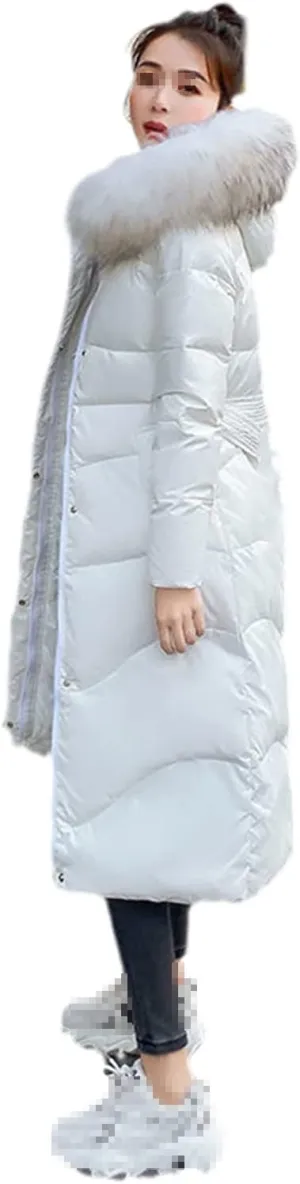 Winter Cotton Padded Clothes Women Elegant Middle And Long Shape Slim Thickened Over Knee Fashion Coat
