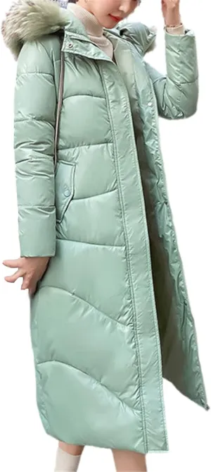 Winter Cotton Padded Clothes Women Elegant Middle And Long Shape Slim Thickened Over Knee Fashion Coat