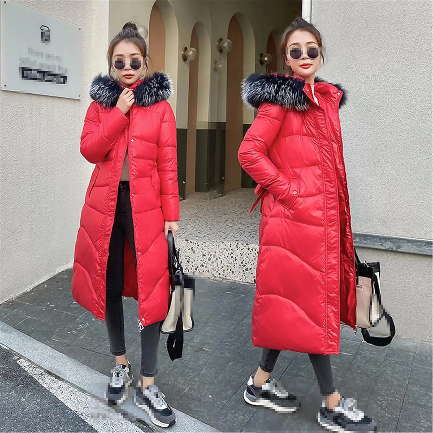 Winter Cotton Padded Clothes Women Elegant Middle And Long Shape Slim Thickened Over Knee Fashion Coat