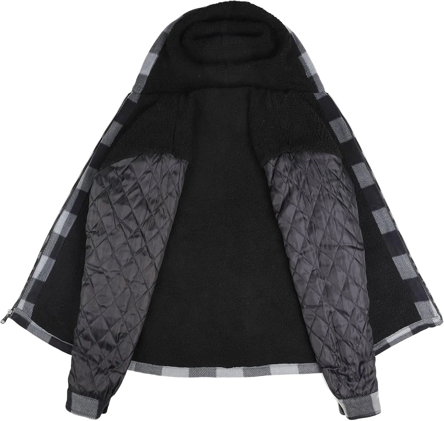 Winter Heavy Warm Sherpa Lined Fleece Plaid Flannel Jacket Men Plus Size S-5XL Big&Tall Mens Coat