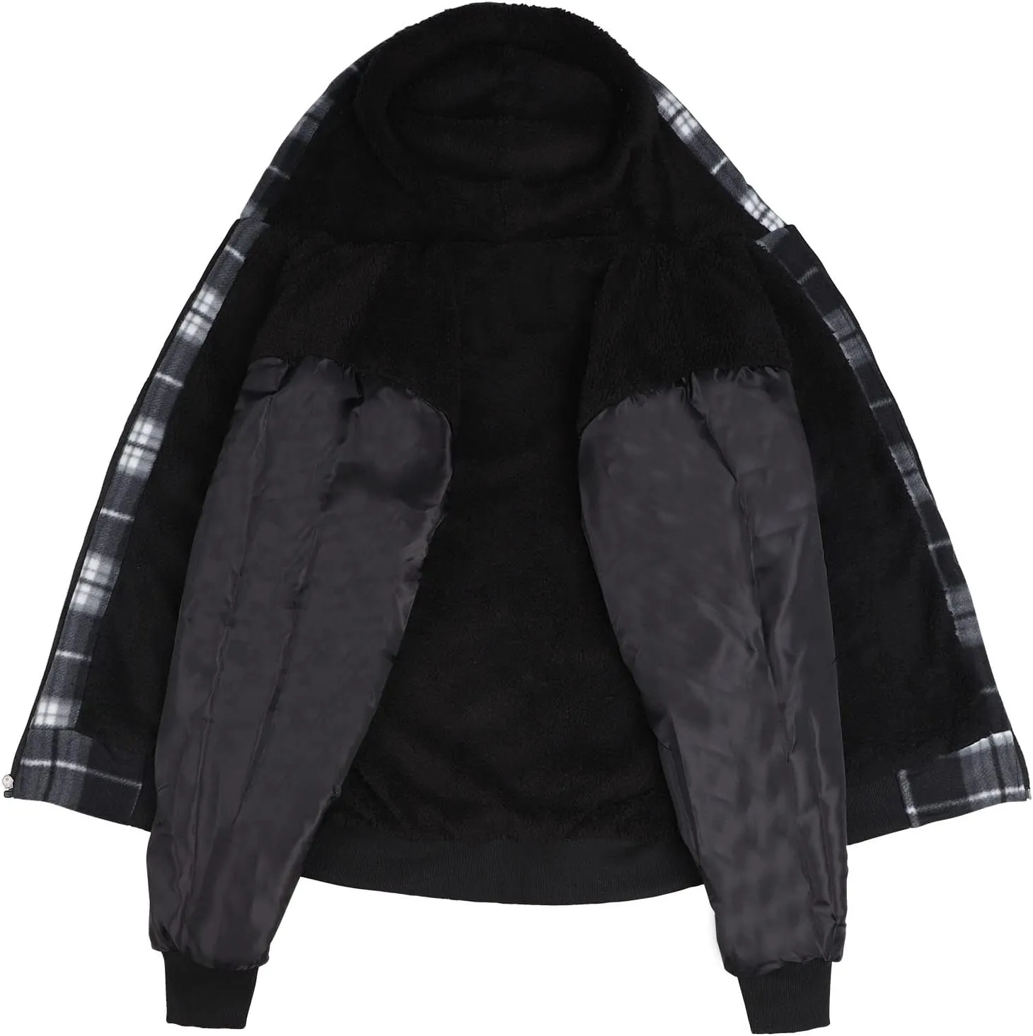 Winter Heavy Warm Sherpa Lined Fleece Plaid Flannel Jacket Men Plus Size S-5XL Big&Tall Mens Coat