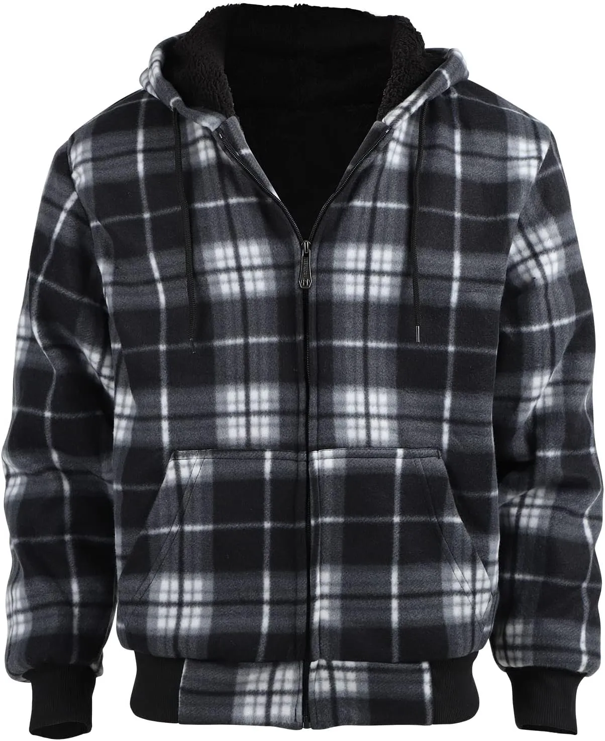 Winter Heavy Warm Sherpa Lined Fleece Plaid Flannel Jacket Men Plus Size S-5XL Big&Tall Mens Coat
