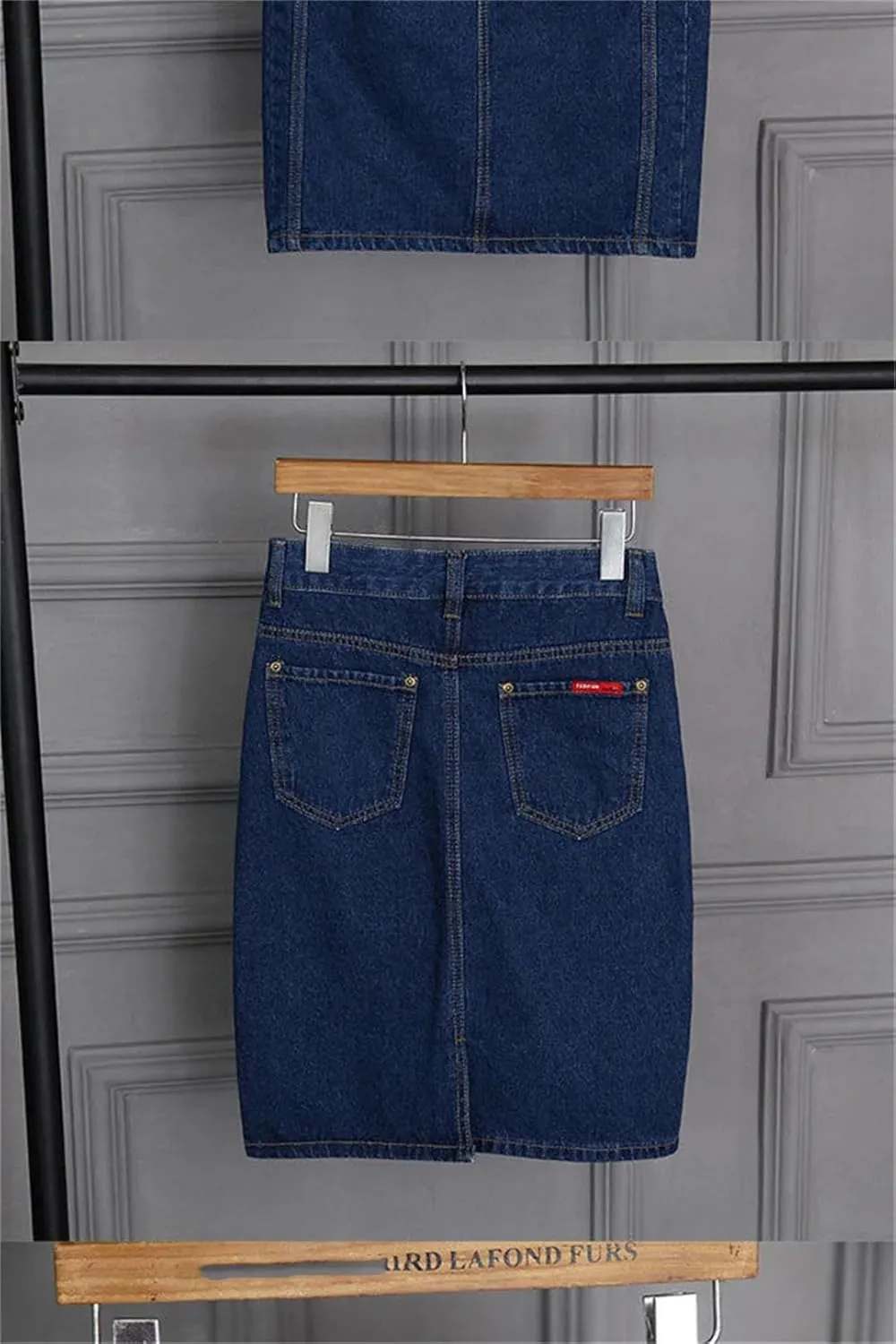 Women Jean Skirt High-Waisted Straight Skirts Slim Elegant Denim Bag Hip Skirts