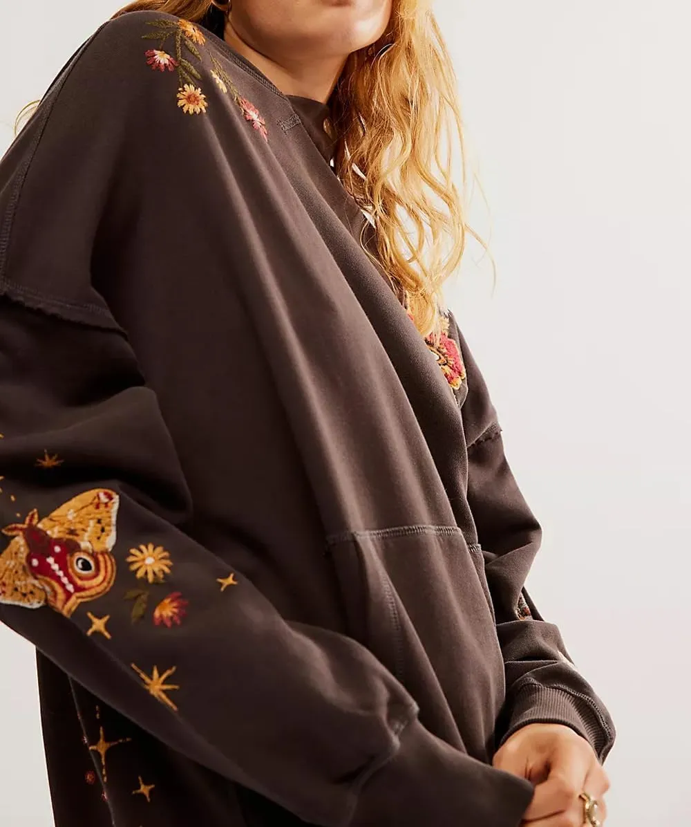 Women Y2K Vintage Graphic Hoodies Sweatshirt 00s Aesthetic Loose Oversized Casual Long Sleeve Pullover Top Jacket