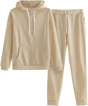 Women's 2 Piece Outfits Lounge Set Long Sleeve V Neck Athletic Sweat Pullover Sweatshirt Joggers