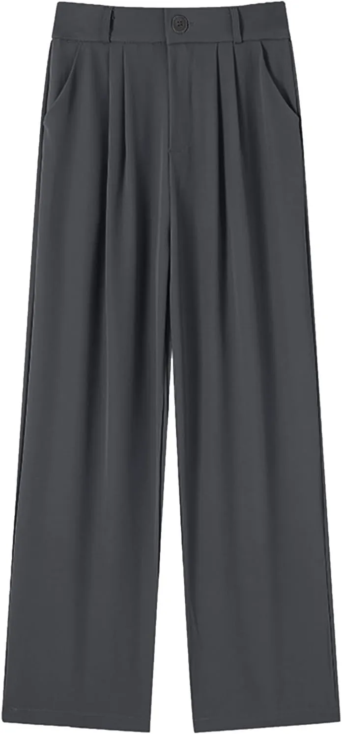 Women's Cotton Linen Summer Loose Flowy Pants Elastic Waist Lounge Pants Slim-Fit Pant Trousers Business Work