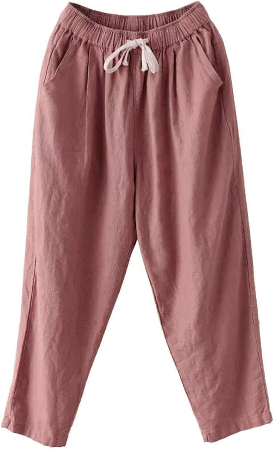 Womens Linen Palazzo Lounge Pants High Waist Straight Wide Leg Summer Causal Belt Trousers with Pockets Trendy 2024