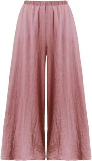 Womens Linen Summer Casual Pants Elastic Waisted Stretchy Slim-Fit Trouser Travel
