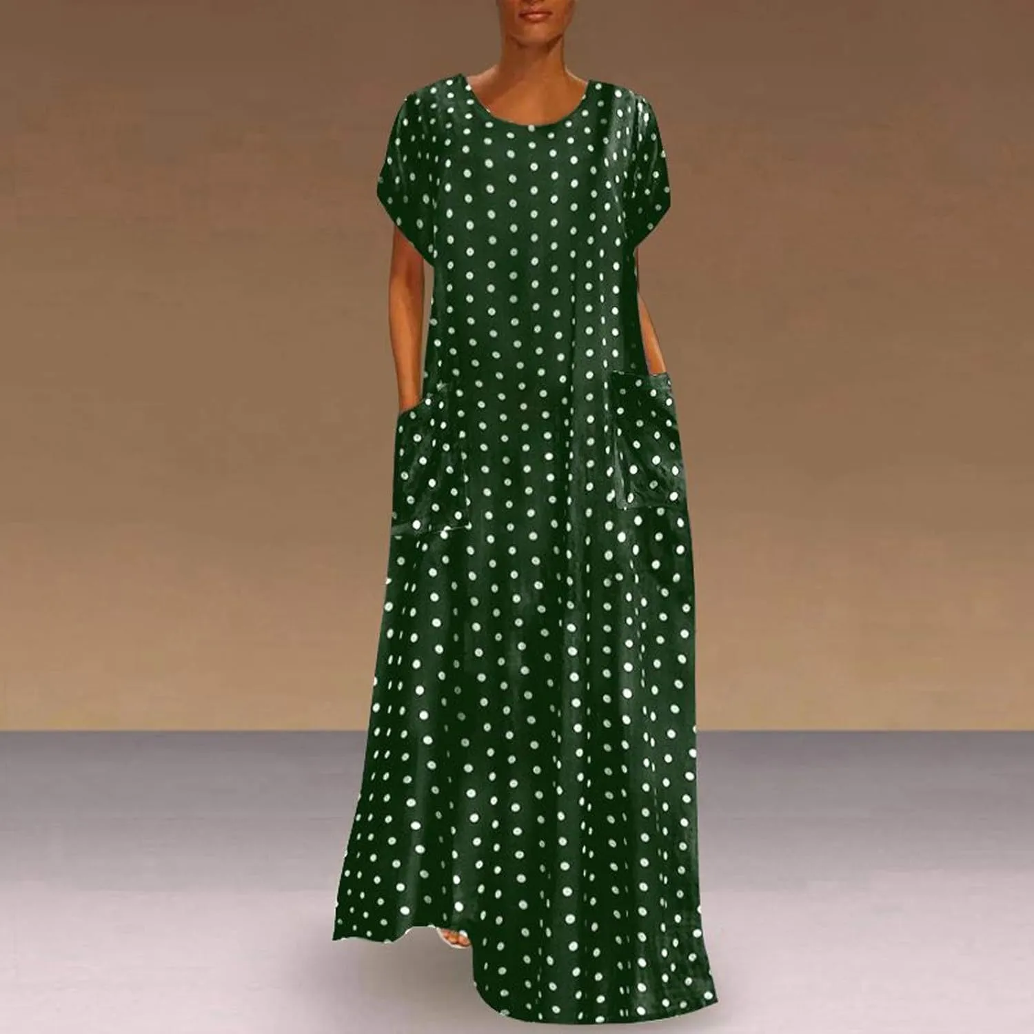 Women's Midi Long Dress Plus Size Summer Sleeveless O Neck Casual Loose Tunic Dresses Vintage Graphic Print Sundress